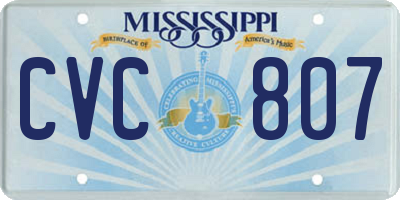 MS license plate CVC807