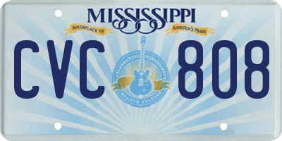 MS license plate CVC808