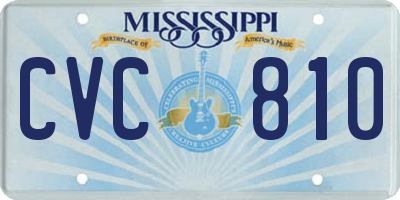 MS license plate CVC810