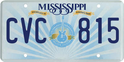 MS license plate CVC815