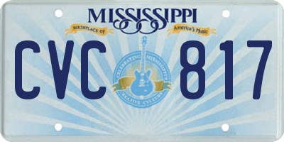 MS license plate CVC817
