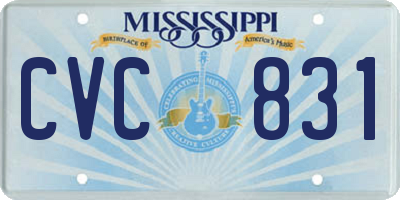 MS license plate CVC831