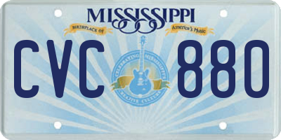 MS license plate CVC880