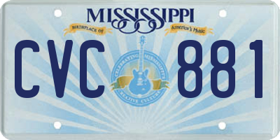 MS license plate CVC881