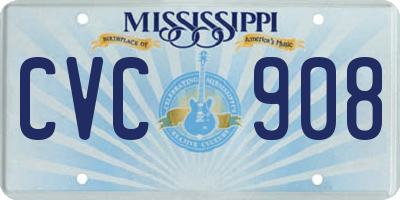 MS license plate CVC908