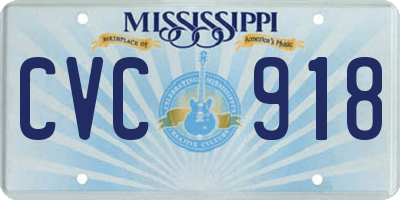 MS license plate CVC918