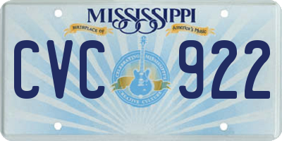 MS license plate CVC922