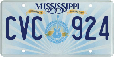 MS license plate CVC924