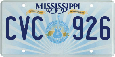 MS license plate CVC926