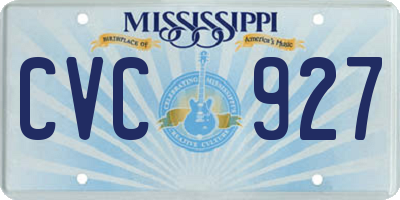 MS license plate CVC927