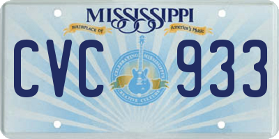 MS license plate CVC933