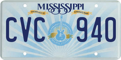 MS license plate CVC940