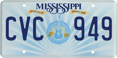 MS license plate CVC949