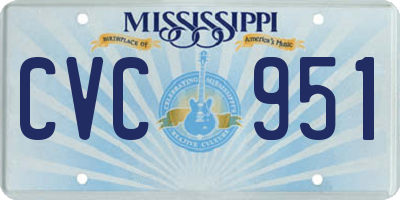 MS license plate CVC951