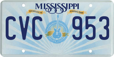 MS license plate CVC953