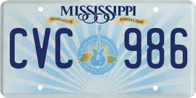 MS license plate CVC986