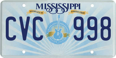 MS license plate CVC998
