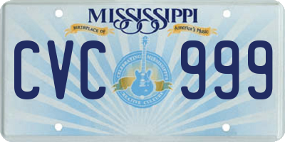 MS license plate CVC999