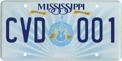 MS license plate CVD001