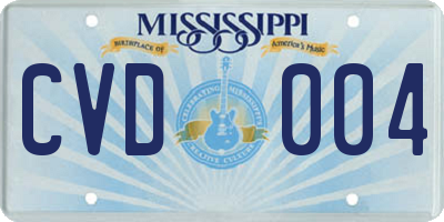 MS license plate CVD004