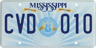 MS license plate CVD010