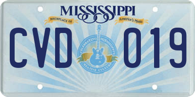 MS license plate CVD019