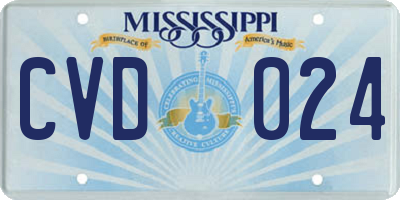 MS license plate CVD024