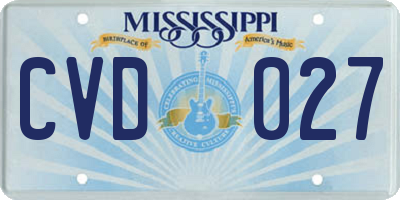 MS license plate CVD027