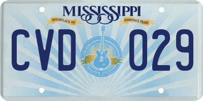 MS license plate CVD029