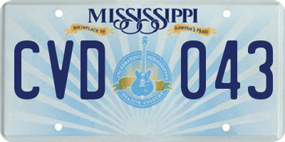 MS license plate CVD043