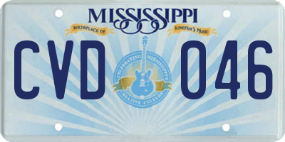 MS license plate CVD046