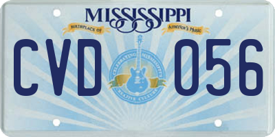 MS license plate CVD056