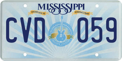 MS license plate CVD059