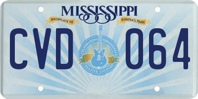 MS license plate CVD064