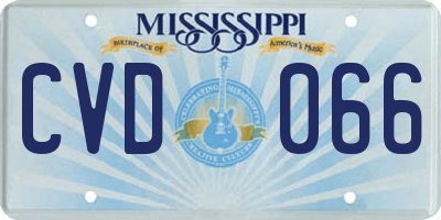 MS license plate CVD066