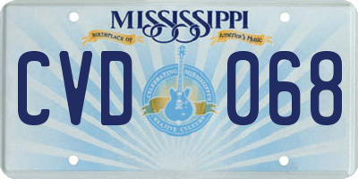 MS license plate CVD068