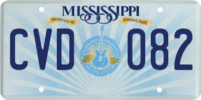MS license plate CVD082