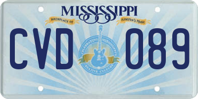 MS license plate CVD089