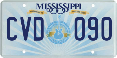 MS license plate CVD090