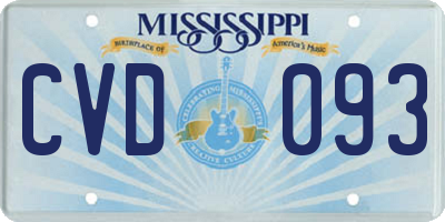 MS license plate CVD093
