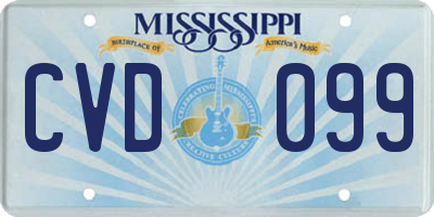 MS license plate CVD099