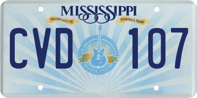 MS license plate CVD107