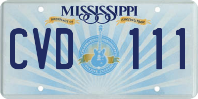 MS license plate CVD111