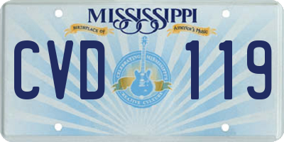 MS license plate CVD119