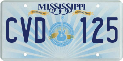 MS license plate CVD125