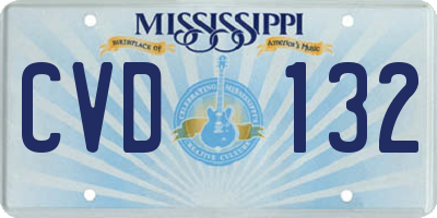 MS license plate CVD132