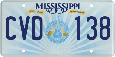 MS license plate CVD138