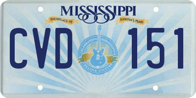 MS license plate CVD151
