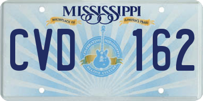 MS license plate CVD162