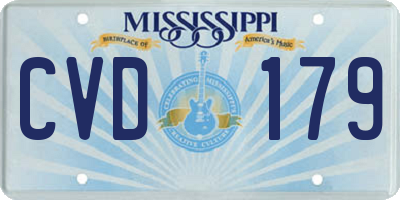 MS license plate CVD179